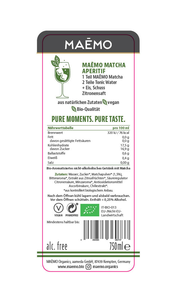 Matcha Bio Aperitif alkoholfrrei
